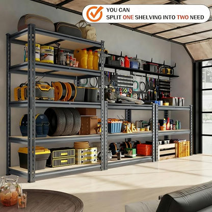 Garage Shelving Heavy Duty, 2450LBS Metal Storage Shelves 5 Tier, Adjustable - Image 5