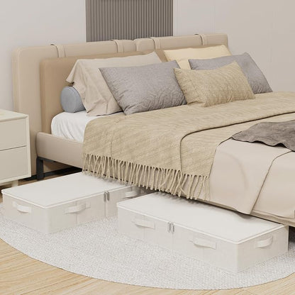 Underbed Storage Bins Compartment, Foldable Under Bed Boxes Organizer, Cube - Image 2