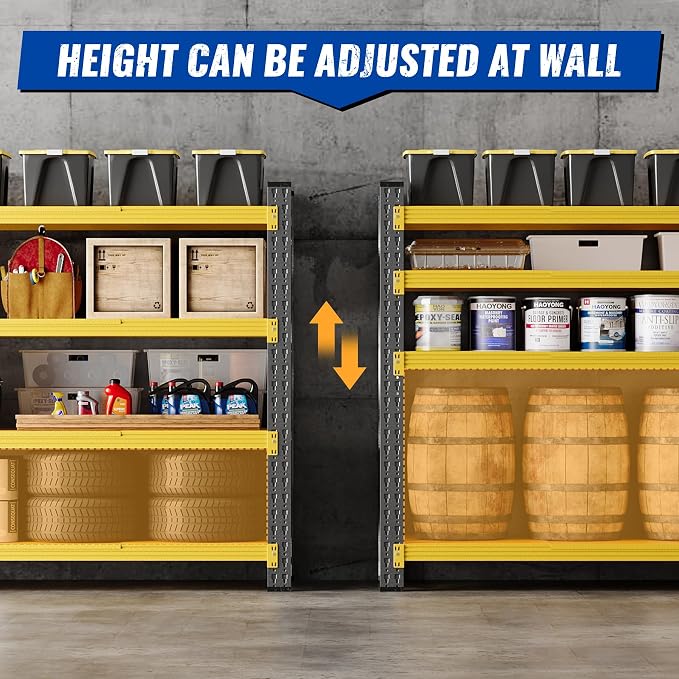 BYNSOE 71" W Storage Shelves 5000lbs Garage Metal Shelving Heavy Duty Garage - Image 4