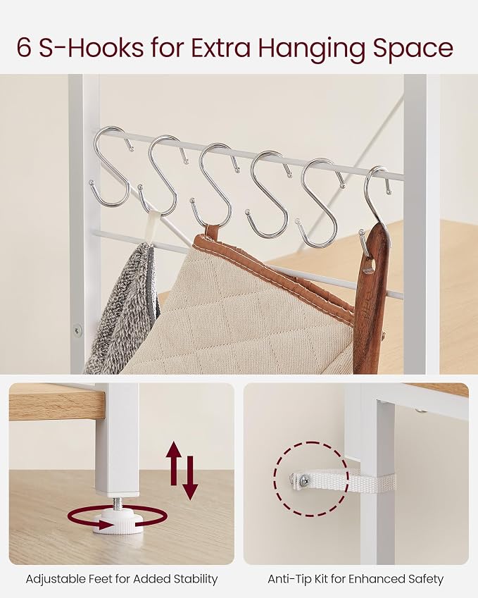 VASAGLE Baker's Rack, Microwave Stand, Kitchen Storage Rack - Image 7