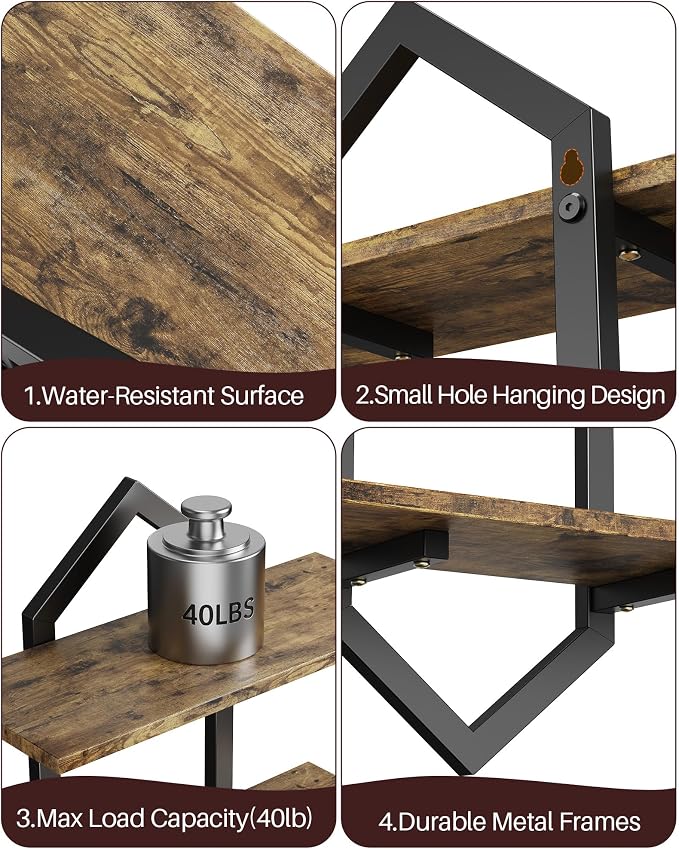 Floating Wall Shelves, Living Room, Office & Kitchen, Modern Storage Rack - Image 6