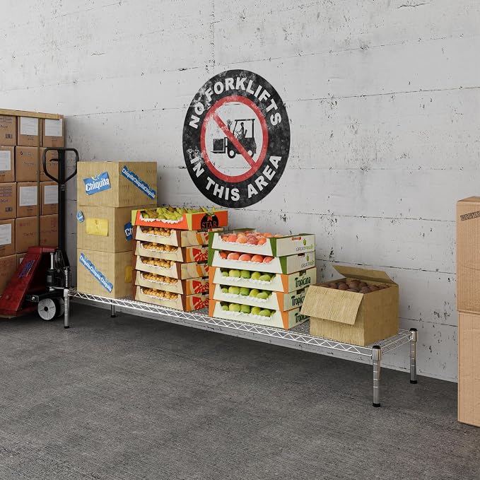 14" Deep x 72" Wide x 8" Height 1-Tier Wire Shelving Kit | NSF Commercial - Image 4