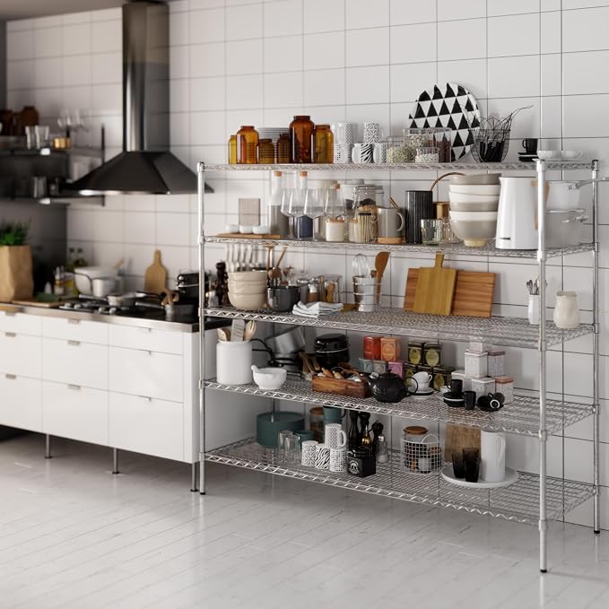 24" Deep x 72" Wide x 64" Height Wire Shelving Kit | 5-Tier | NSF Commercial - Image 2