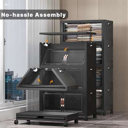 UAMFURI Stackable Storage Bins, 480QT Collapsible Drawers - Image 4
