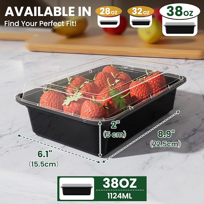 38oz Meal Prep Containers, Reusable Bento Box - Image 3