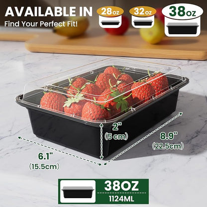 38oz Meal Prep Containers, Reusable Bento Box - Image 3