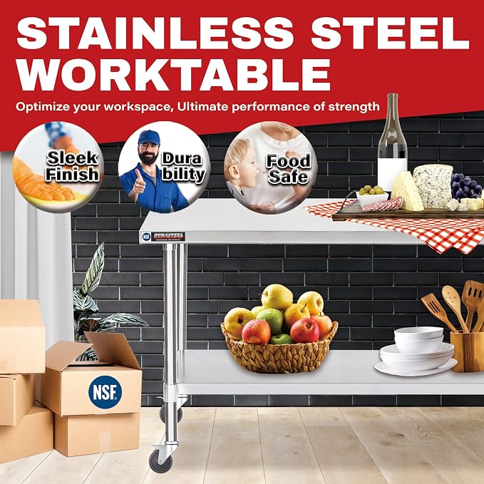 DuraSteel 30x60 NSF Stainless Steel Cart - Image 2