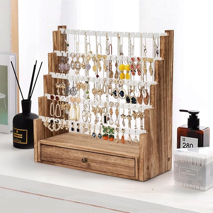 Pinzoveco Earring Organizer, 5 Layer Earring Holder Organizer - Image 5
