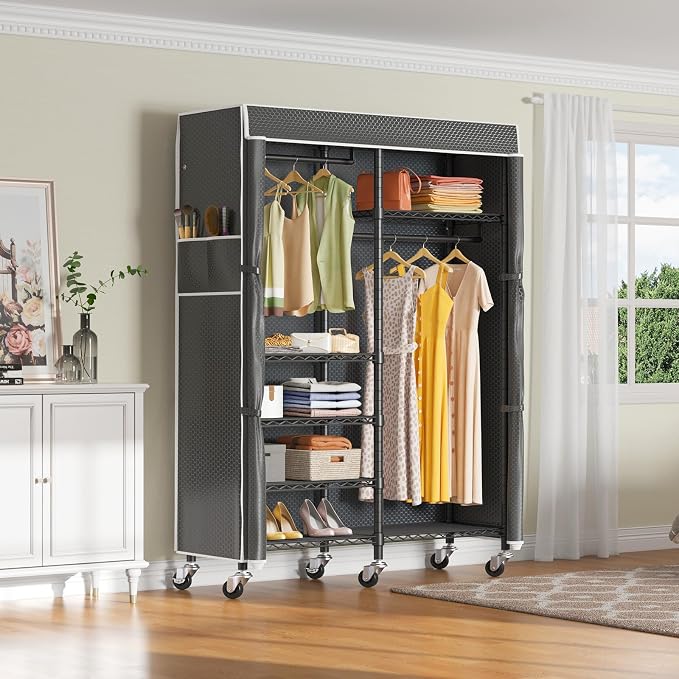 VIPEK R4C Portable Closet Rolling Clothes Rack Heavy Duty Adjustable Wardrobe - Image 2