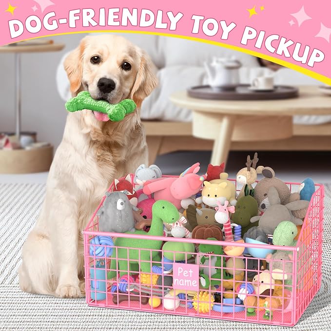 Kaiferty Indestructible Dog Toy basket, Large Toy Bin - Image 3