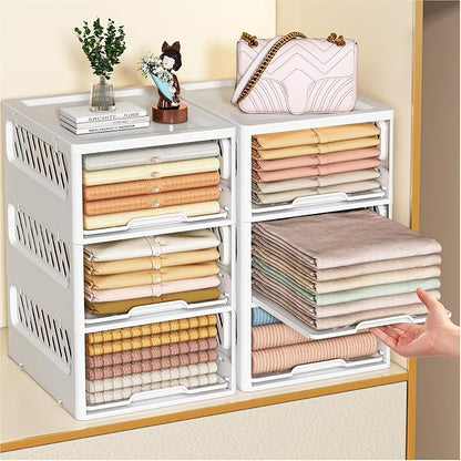 3 Pack Stackable Closet Storage Basket - Image 3