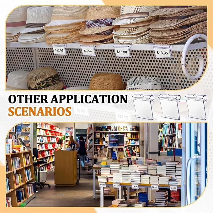 50 Pcs 2" x 1.25" Hook Scanner Plates Shelf Label Holders, Reusable Flip-open - Image 6