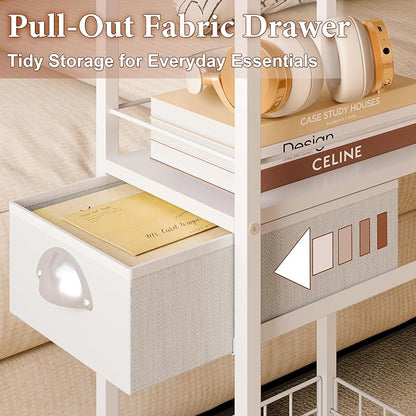 Rolling Side Table with Storage, Accent C Table - Image 4