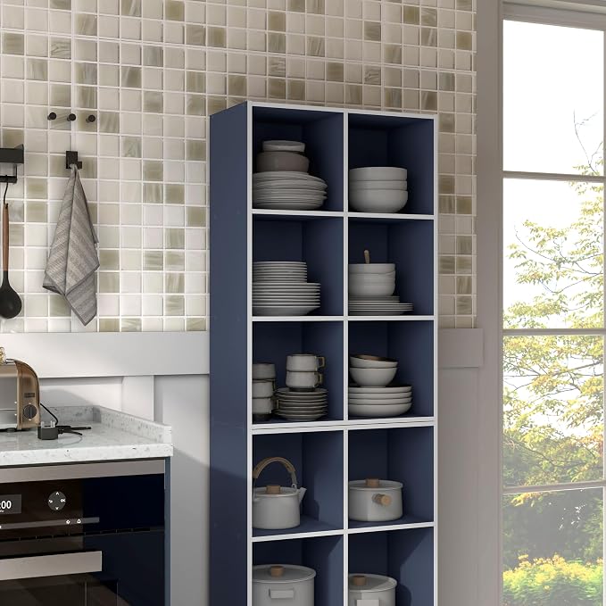 Homes: Inside + Out Apexa 6-Cube Storage Organizer Shelves, Stackable Wood - Image 12