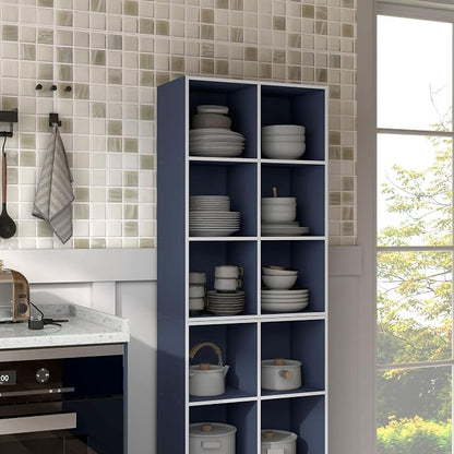 Homes: Inside + Out Apexa 6-Cube Storage Organizer Shelves, Stackable Wood - Image 12
