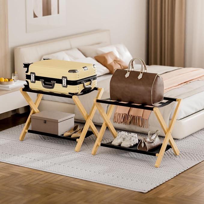 HITNET Luggage Rack 2 Pack, Folding Suitcase Stand - Image 2