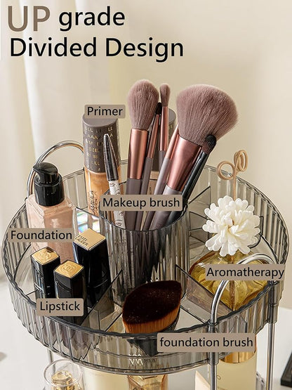 360 Rotating Makeup Organizer, 2 Tier Large Capacity Make Up Organizers and - Image 2