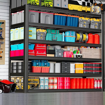 65" Wide Heavy Duty Garage Shelving Units, 6-Tier Deep Storage Shelves - Image 7