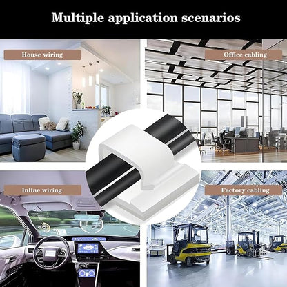 Cable Clips，50PCS Electrical Cord Management Adhesive Cable Wire Clip Wire - Image 6