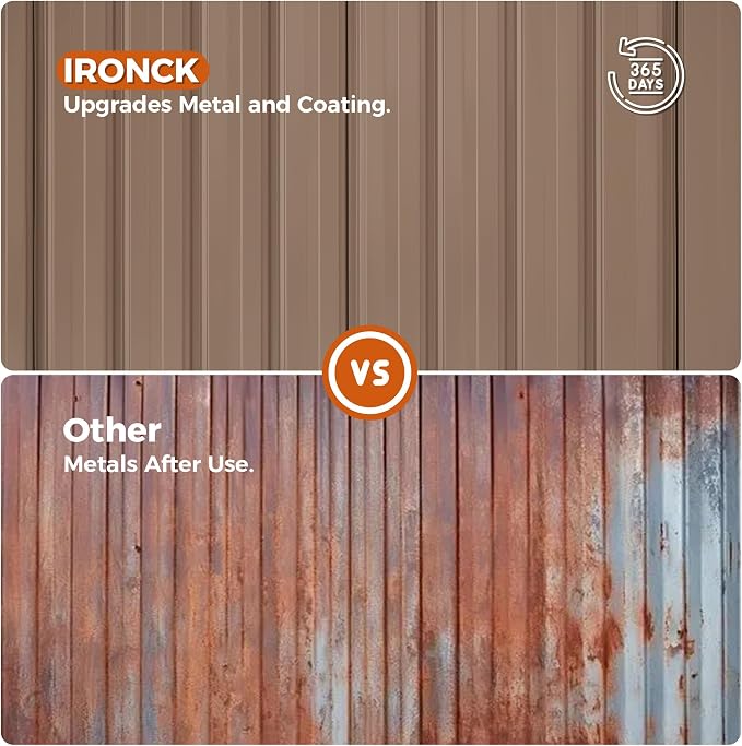 IRONCK 10x12FT Outdoor Storage Shed, Metal Garden Tool Shed - Image 8