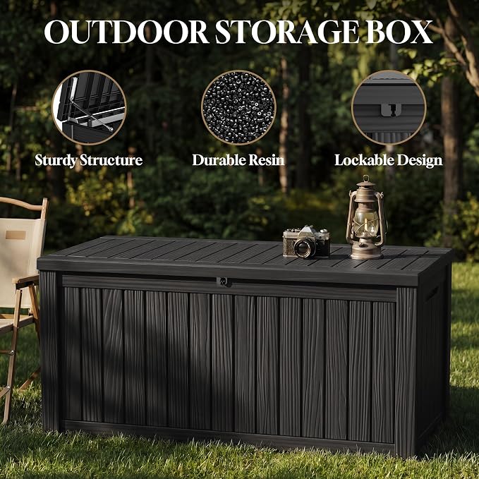 ROJIK 150 Gallon Outdoor Storage Box Waterproof, Weatherproof Deck Boxes - Image 8