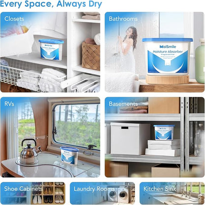 Moisture Absorbers 9 Pack, Fragrance-Free Closet Dehumidifier - Image 7