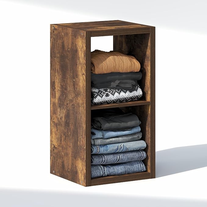 Furinno Cubic Extra Thick 2-Cube Closet Organizers and Storage, Amber Pine | - Image 5
