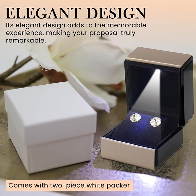 Novel Box Square Shaped Gold Earring Box - Image 6