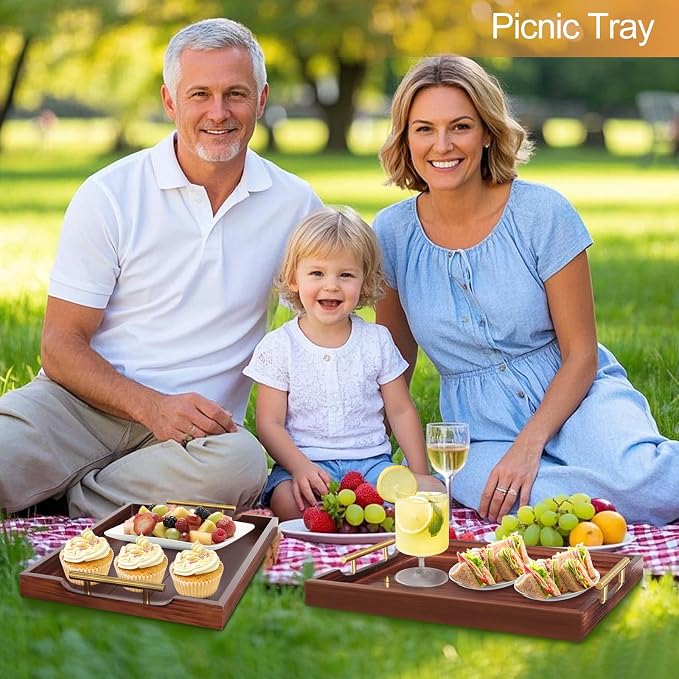 SXNOWS Large Wooden Serving Tray - Image 7