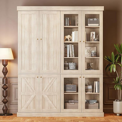 ivaniti 70.8" Tall Farmhouse Bookshelf, Modular Bookcase by CraftedforLifesMoments