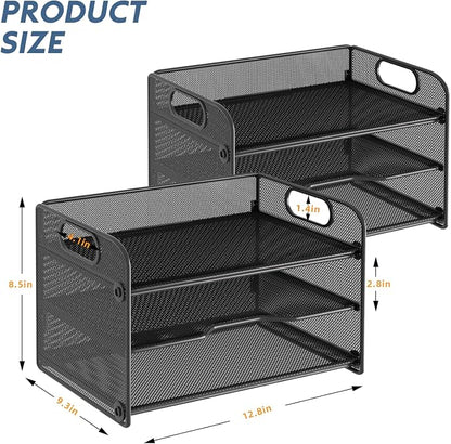 samstar 2 Pack 3 Tier Letter Tray Paper Organizer - Image 6