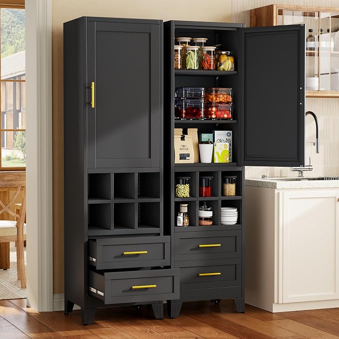 Tall Metal Narrow Storage Cabinet 67" H by BAOLIWO