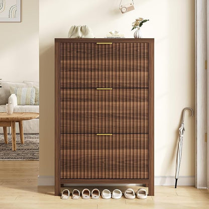 32" Fluted Shoe Cabinet Storage - Image 9