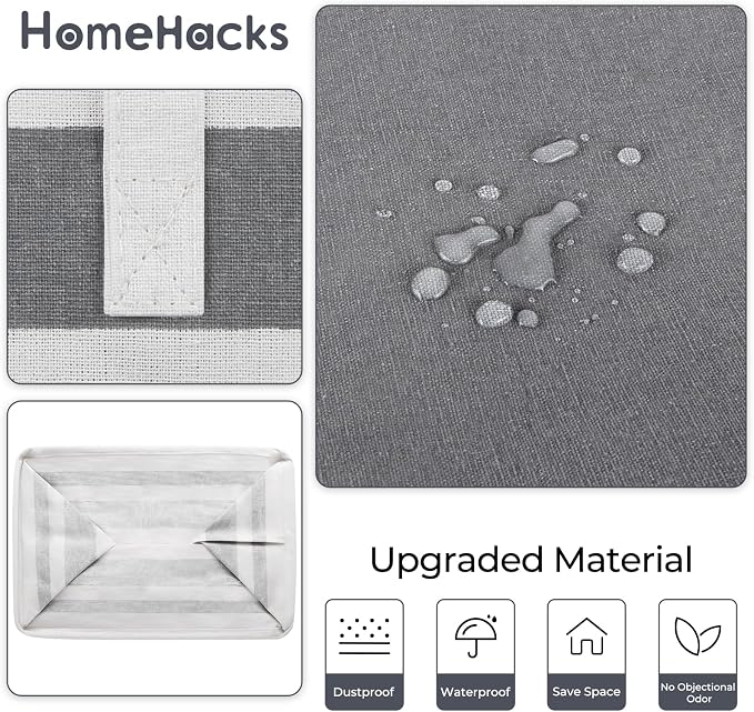 HomeHacks 2 Pack Large Laundry Baskets, Waterproof, Freestanding Laundry Hampers - Image 5