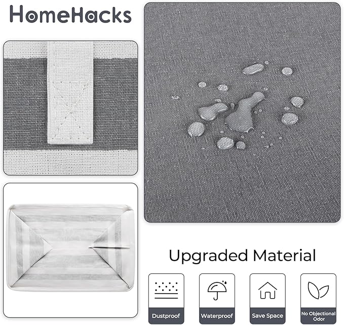HomeHacks 2 Pack Large Laundry Baskets, Waterproof, Freestanding Laundry Hampers - Image 5