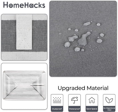 HomeHacks 2 Pack Large Laundry Baskets, Waterproof, Freestanding Laundry Hampers - Image 5