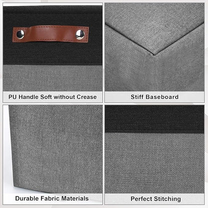 13x13 Cube Storage Bins, Collapsible Fabric Storage Box, 4 Pack Closet Baskets - Image 6