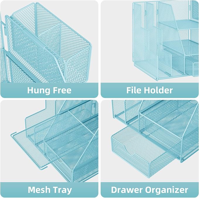 Marbrasse Desk Organizer and Accessories, 3-Tier File Organizer - Image 6