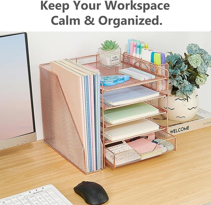 Desk Organizers and Accessories, 5-Tier Paper Letter Tray Organizer - Image 7