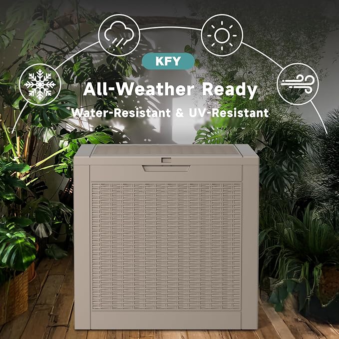30 Gallon Waterproof Resin Deck Box, UV Resistant Outdoor Storage - Image 4