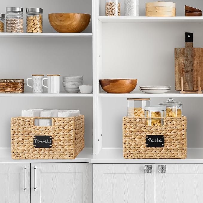 Casafield Set of 2 Water Hyacinth Pantry Baskets, 12-1/2" x 17" x 8", - Image 2