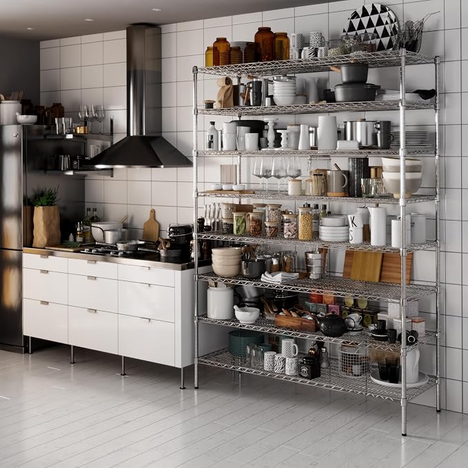 21" Deep x 60" Wide x 86" Height Wire Shelving Kit | 8-Tier | NSF Commercial - Image 6