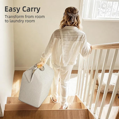 STORAGE MANIAC 2-Pack Large Laundry Hamper, 100L Collapsible Laundry Basket - Image 5