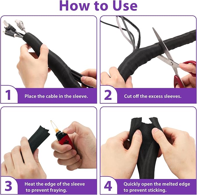 Cord Protectors from Pets No Chew 8.2ft 1/2inch, YCLYC Spilt Wire Protector - Image 4