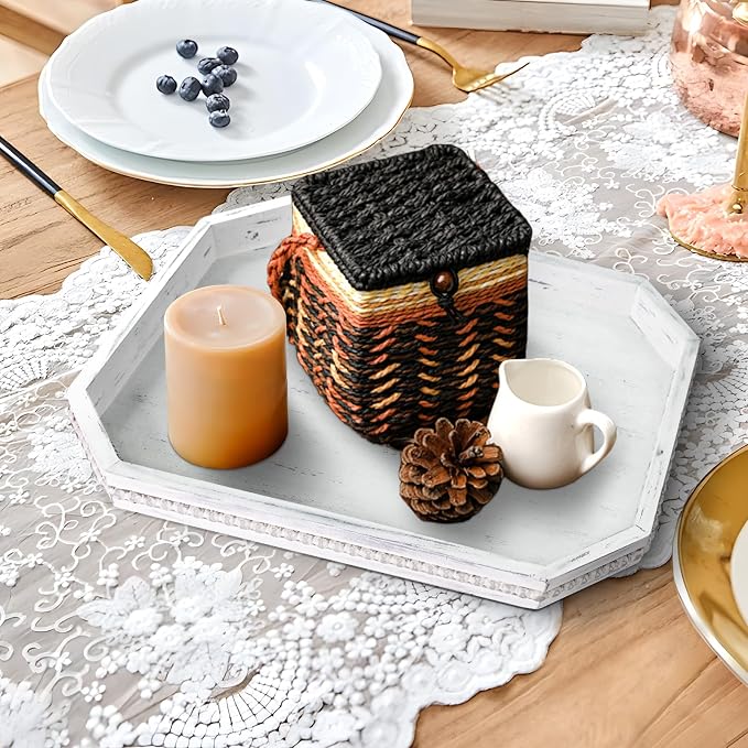 Wooden Decorative Tray, Rustic Serving Tray - Image 3