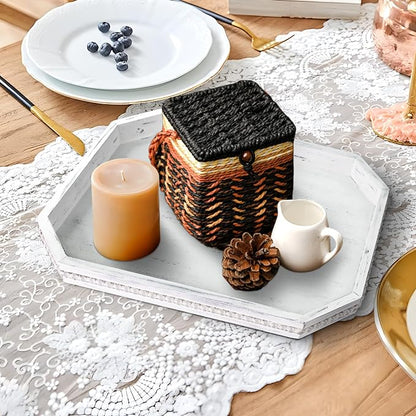 Wooden Decorative Tray, Rustic Serving Tray - Image 3