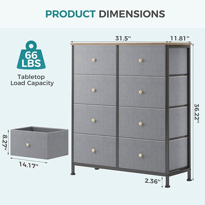 OLIXIS 8 Drawer Storage Dresser - Image 3