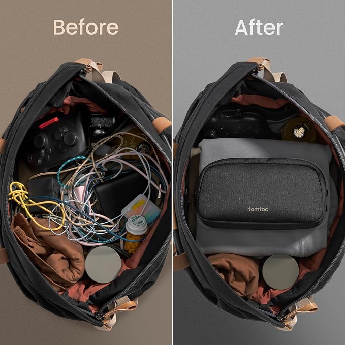 tomtoc Electronics Organizer Travel Case, Water Resistant Travel Bag Cable - Image 5
