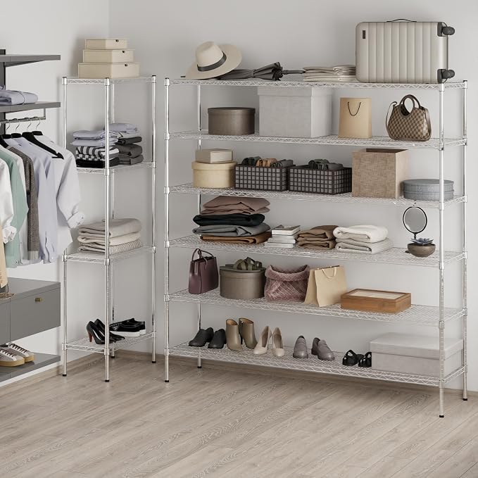 18" Deep x 72" Wide x 74" Height Wire Shelving Kit | 6-Tier | NSF Commercial - Image 7