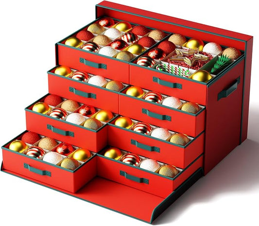 Christmas Ornament Storage Box-Hold 128 Ornaments, Xmas Ornament Organizer by GintongUwak
